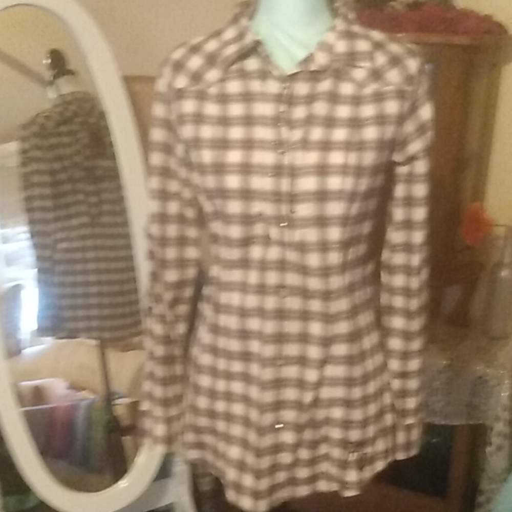 Plaid shirt with embroidery Harley Davidson emblem